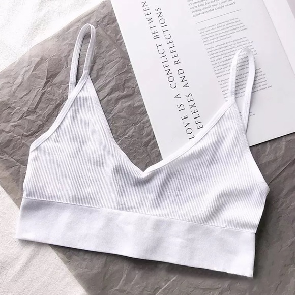 Bralette Open Back Tank Top Seamless Wireless Bra - Picture 2 of 9